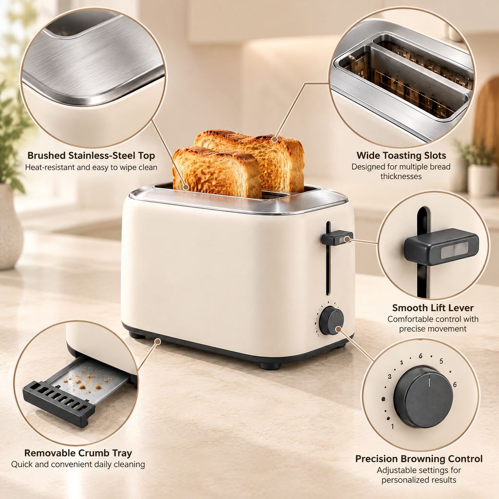 Velmorent™ 2-Slice Wide Slot Toaster