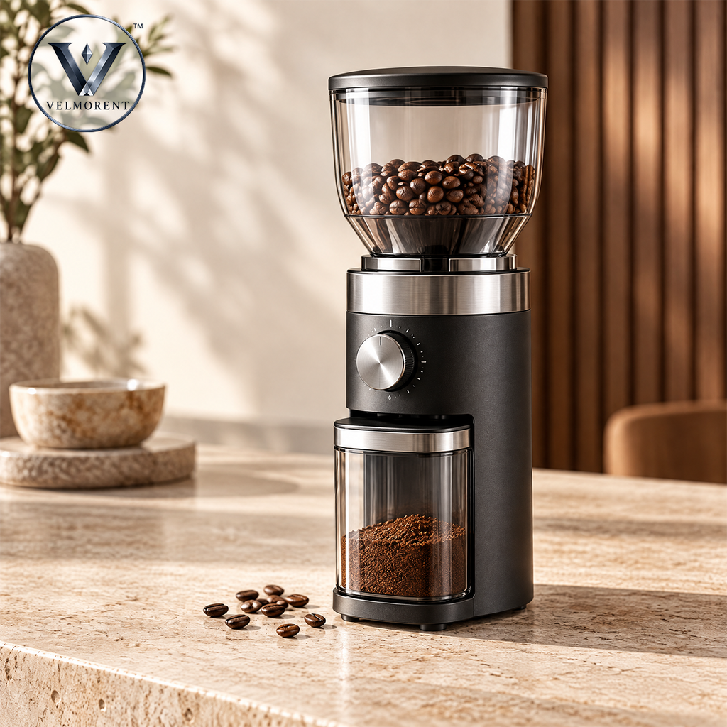 Velmorent™ Adjustable Burr Coffee Grinder