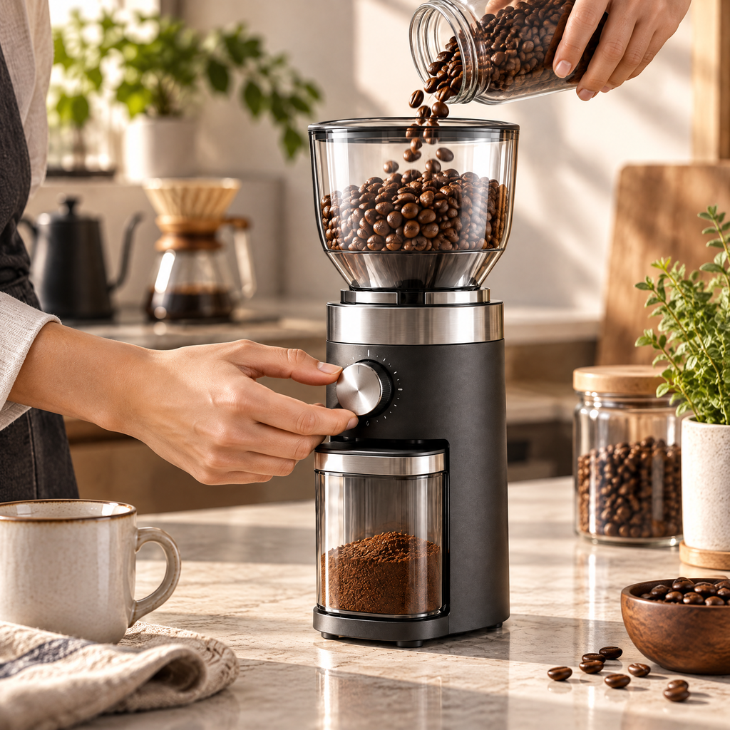 Velmorent™ Adjustable Burr Coffee Grinder